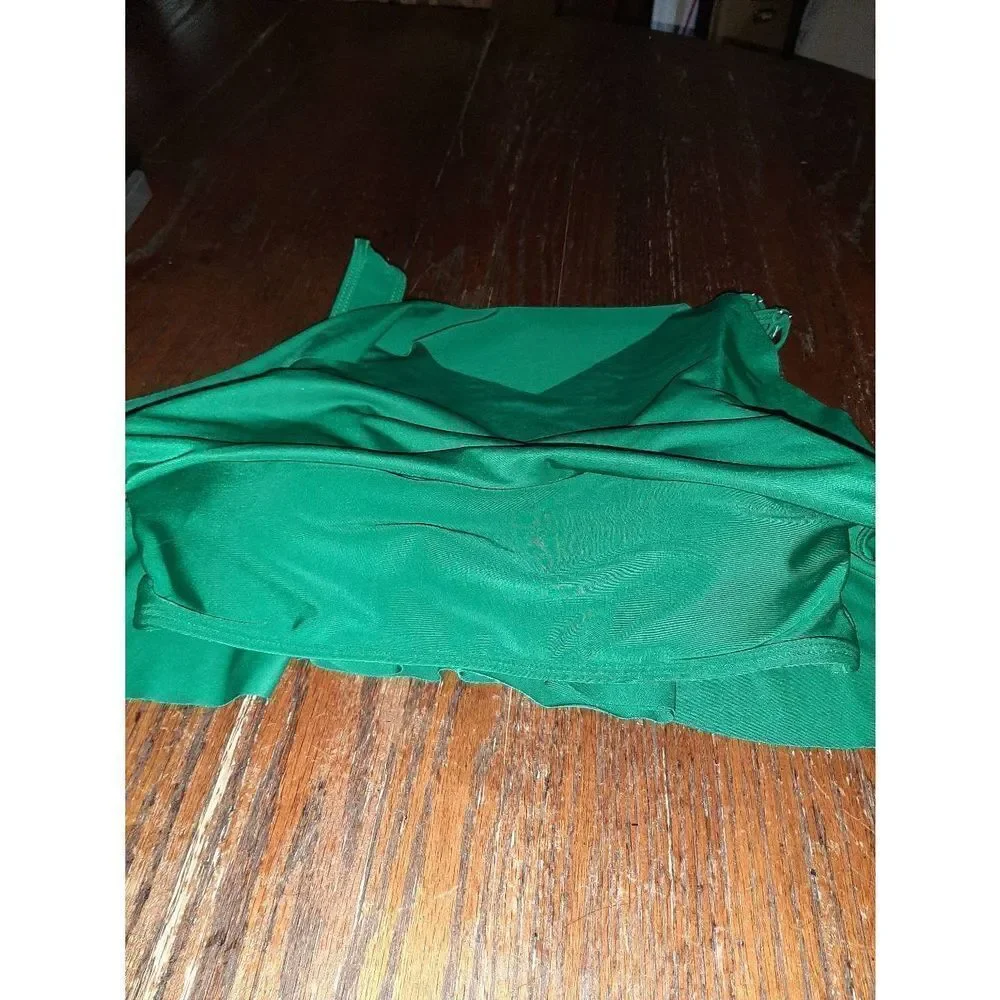 Small Green Hankerchief Style Bikini Swimsuit Bathing Suit Swimwear Top